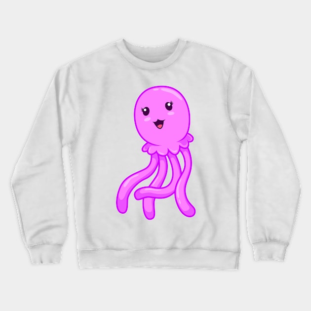 Kawaii jellyfish Crewneck Sweatshirt by Modern Medieval Design